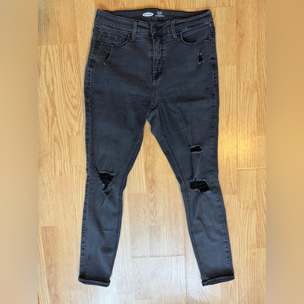 Distressed Rock Star Super skinny High rise Old Navy denim